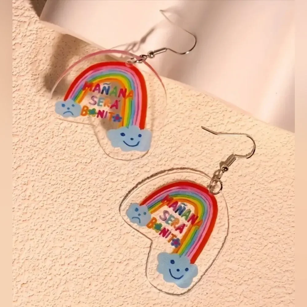 Colorful fun rainbow earrings - Picture 4 of 8